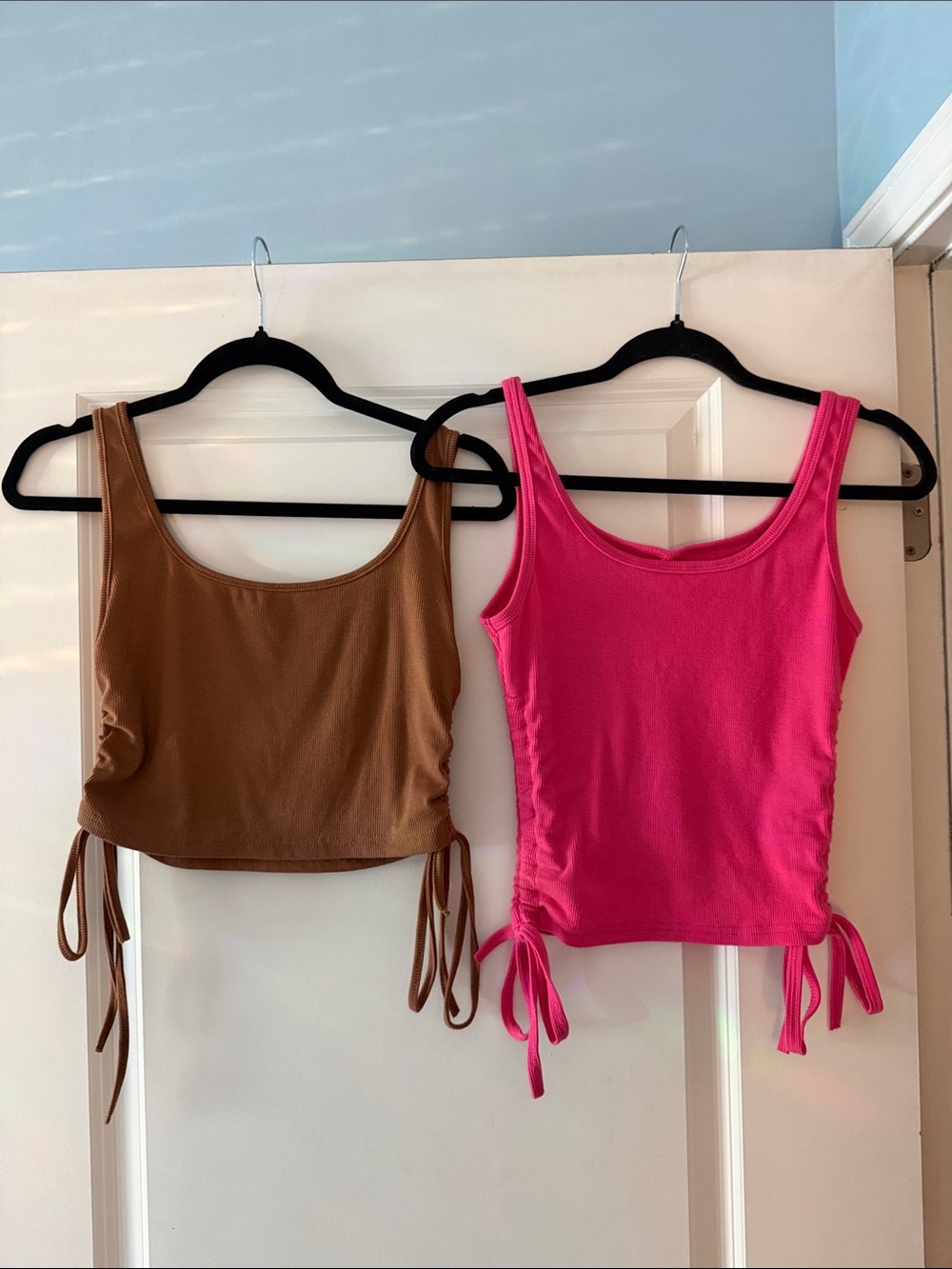 bundle - SMALL 💕Women’s Ruched Side Tie Tank Top - Pink